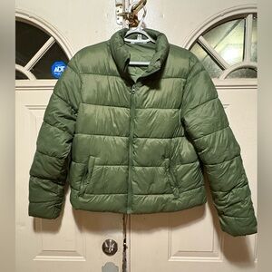 Time and Tru Olive Puffer Jacket